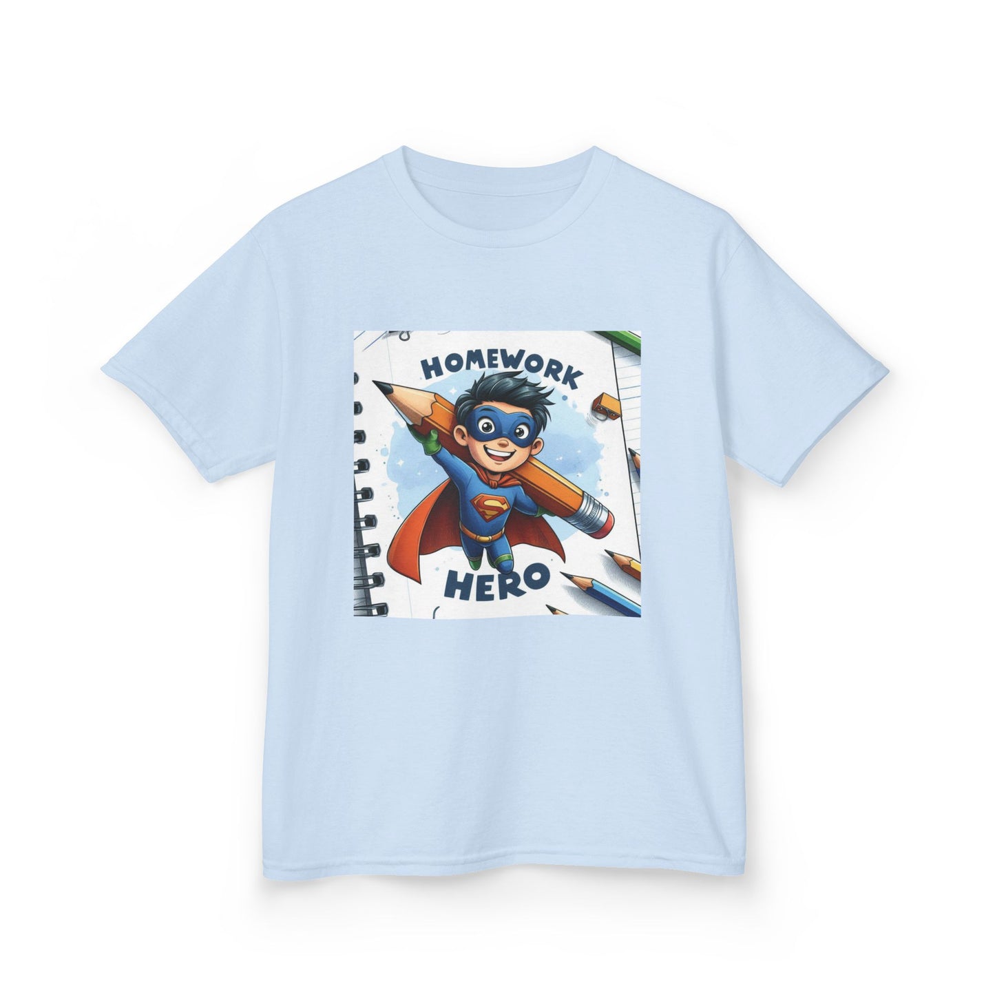 Superhero Homework Hero Kids Tee
