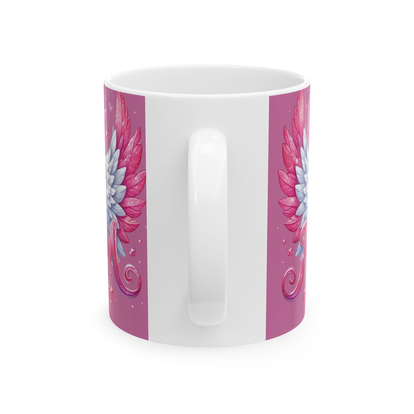 Mom Crystal Heart & Angel Wings Coffee Mug,