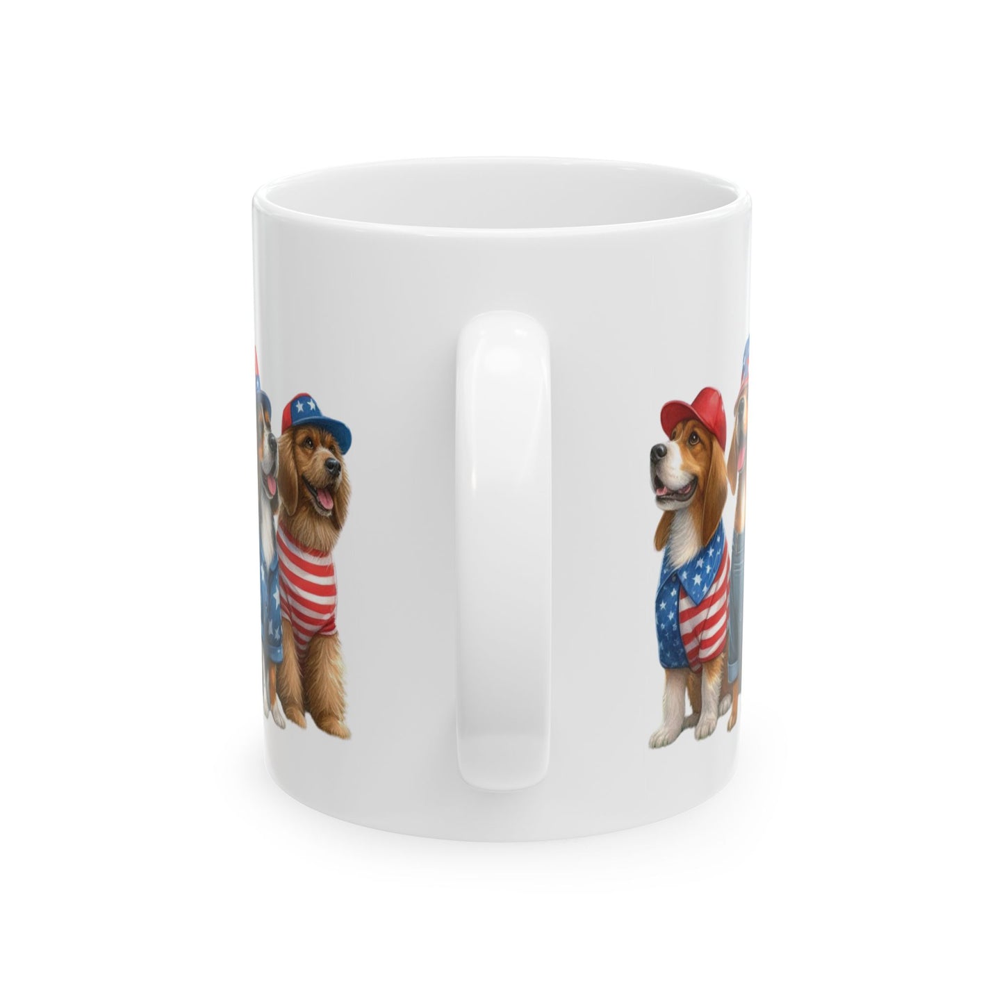 Red, White, Blue Dog Mug