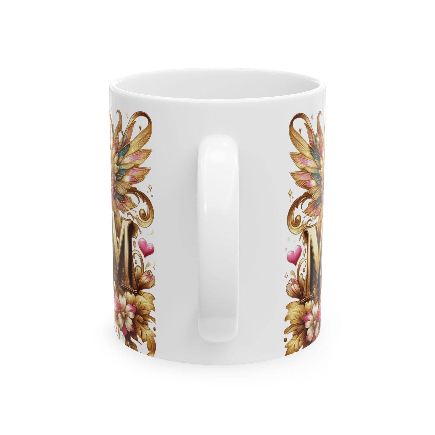 Mom's Golden Whisper Floral Kiss Coffee Mug