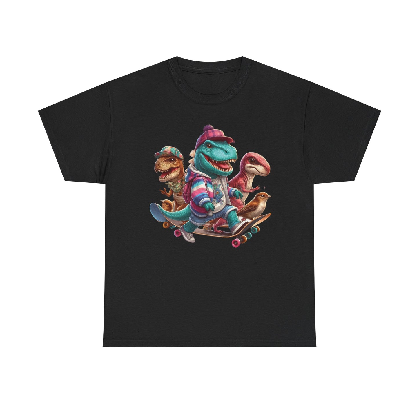 Cool Dinosaur Skateboarding Tee