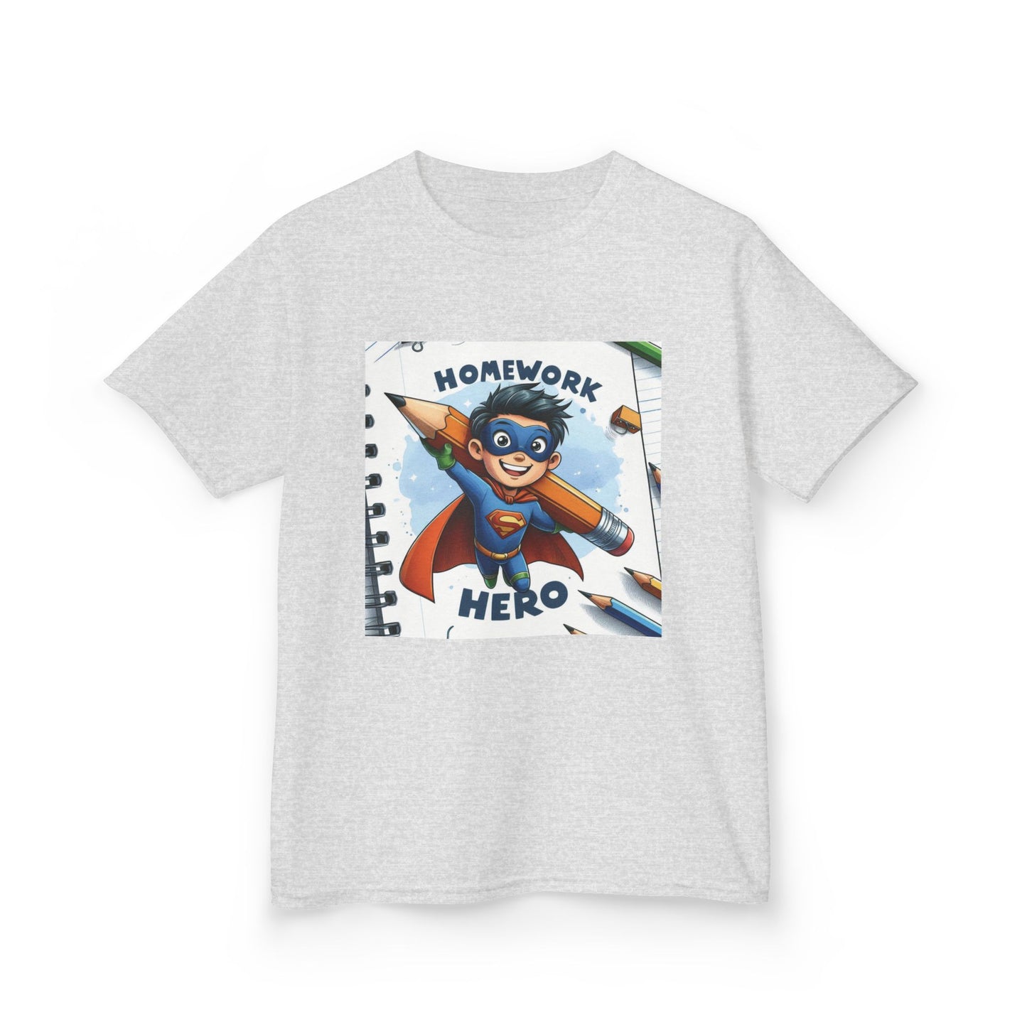 Superhero Homework Hero Kids Tee