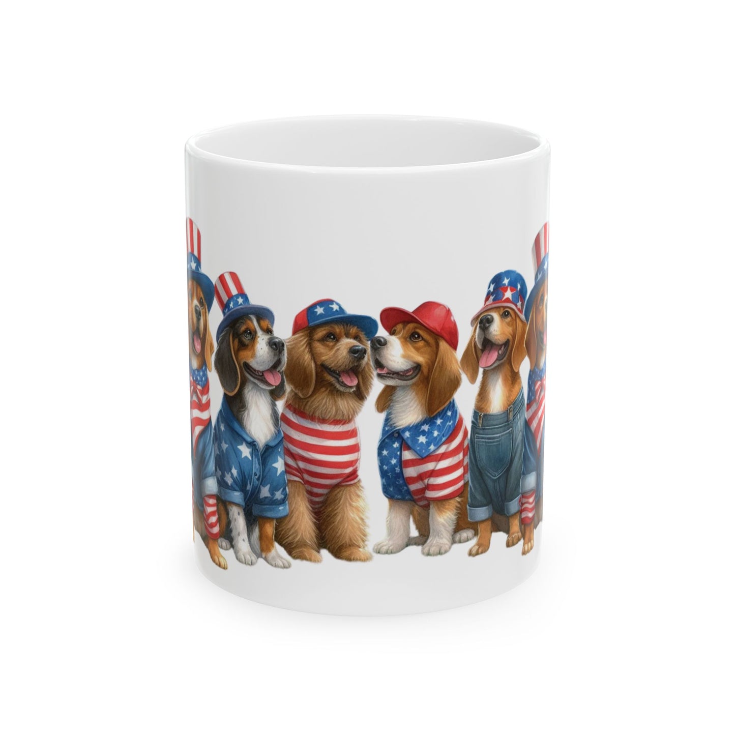 Red, White, Blue Dog Mug