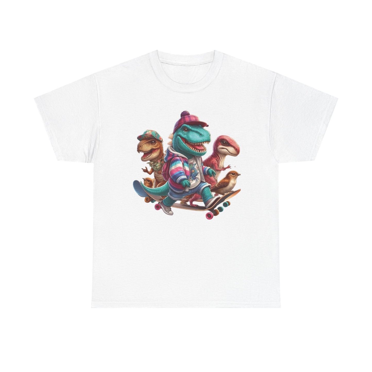 Cool Dinosaur Skateboarding Tee