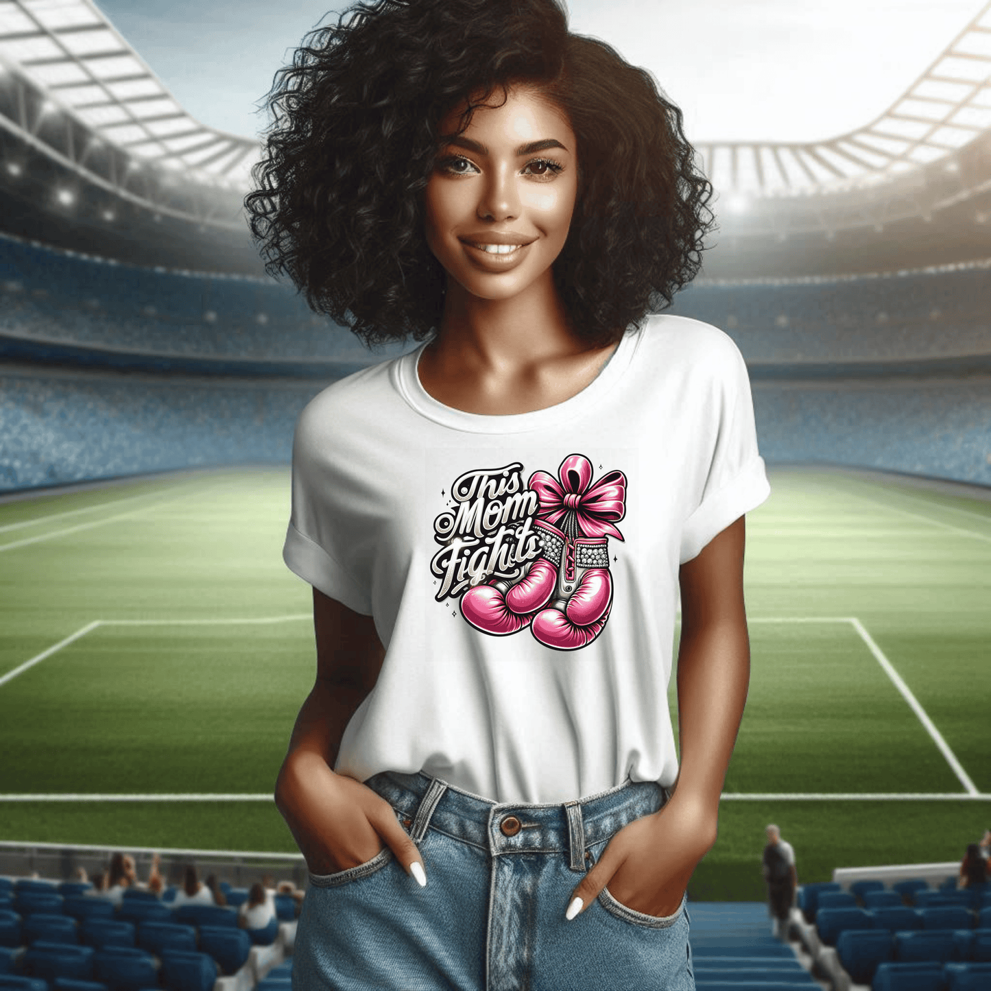Rhinestone Warrior Mom T-Shirt