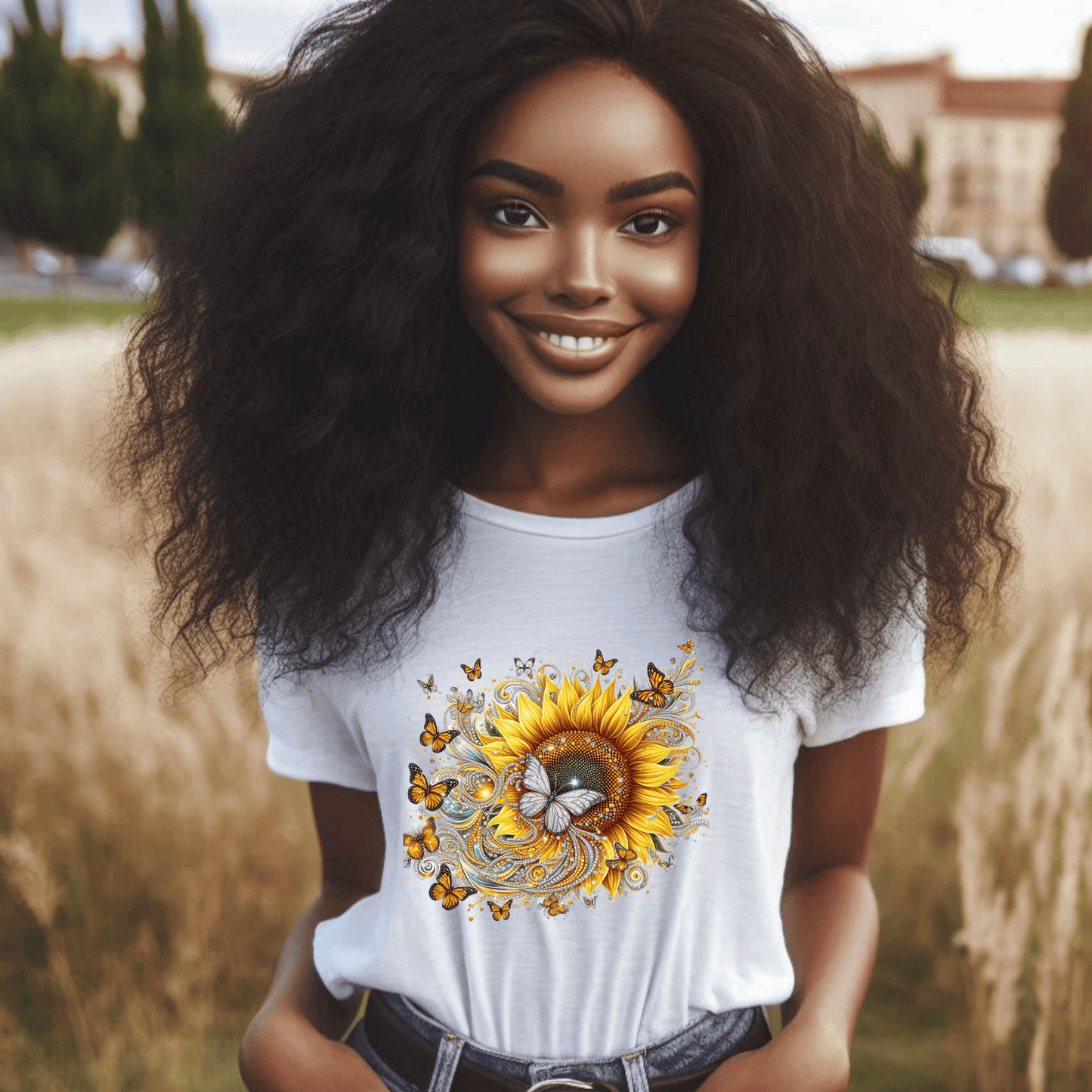 "Sunflower Golden Bloom Fantasy" T-Shirt