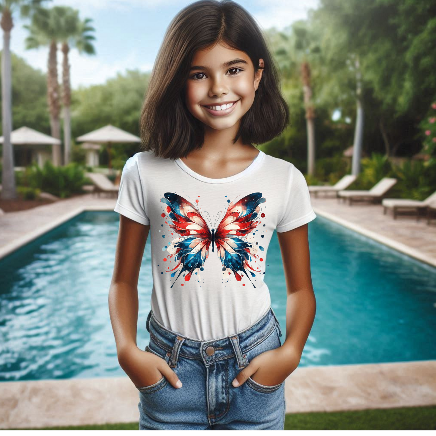 Americana Butterfly Kids Tee