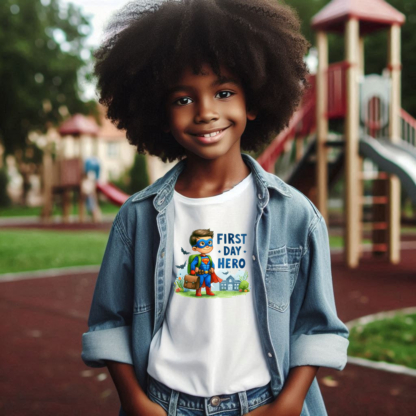 Superhero First Day Kids Tee