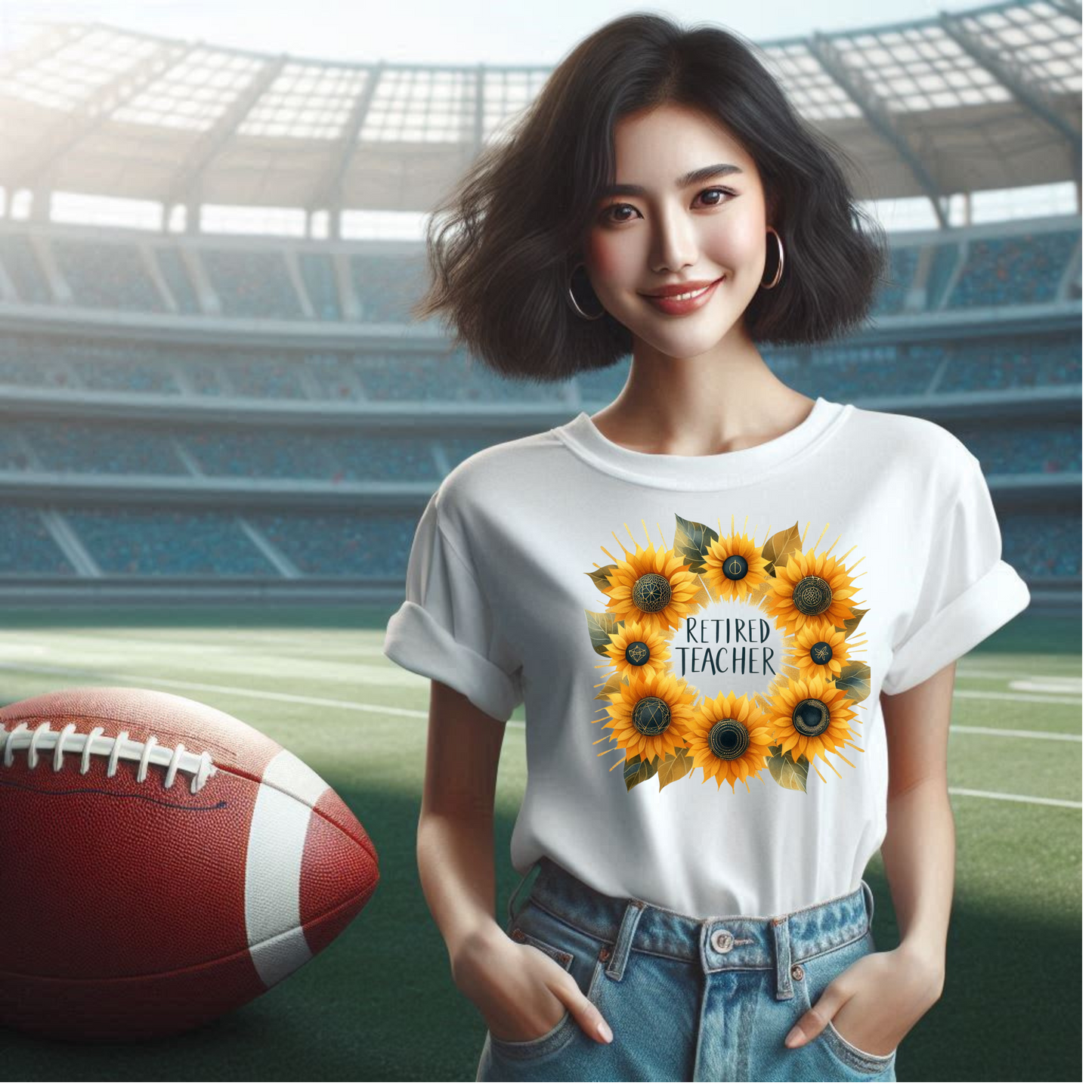 Sunflower Retired Teacher Tee