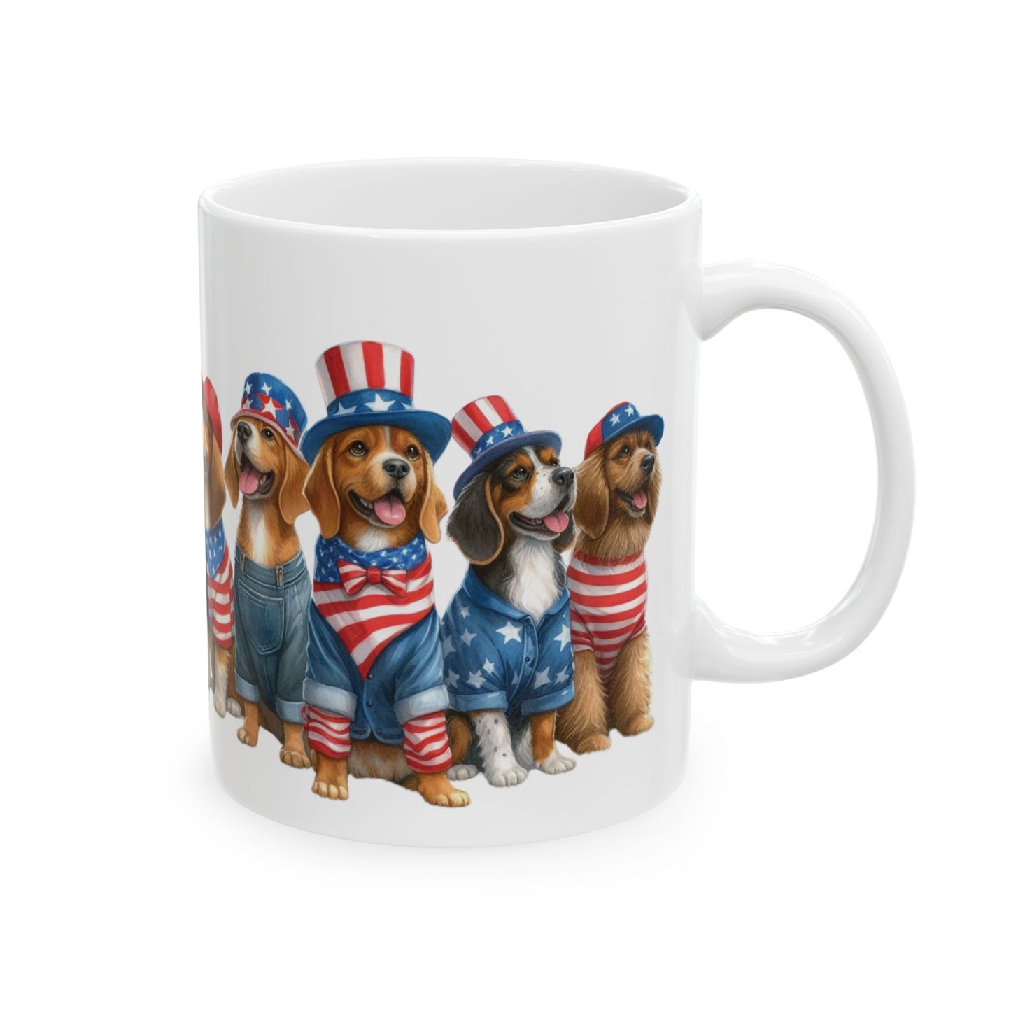Red, White, Blue Dog Mug