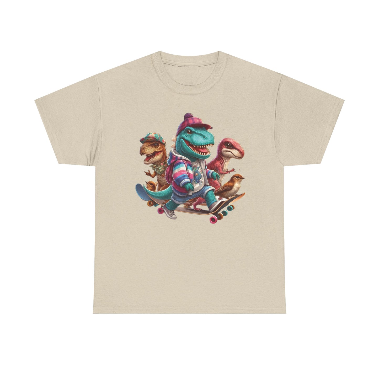 Cool Dinosaur Skateboarding Tee