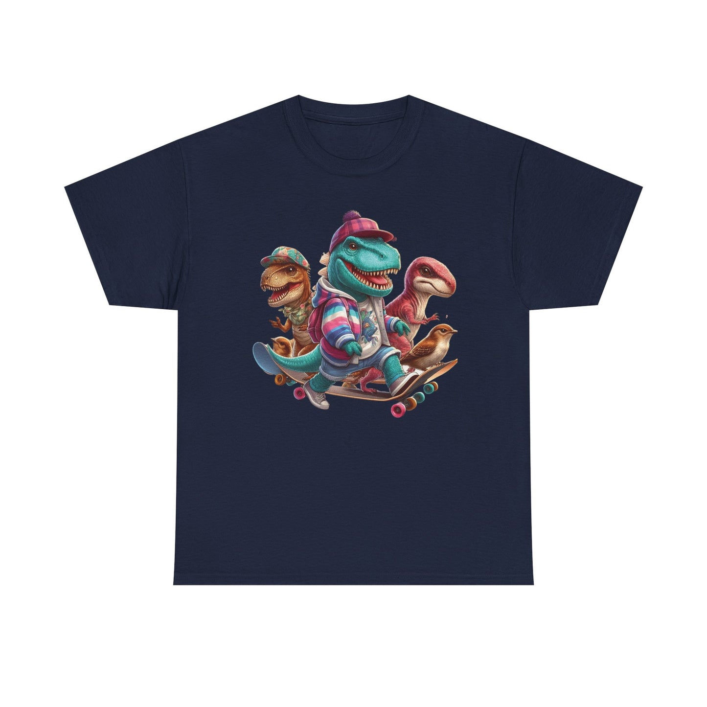 Cool Dinosaur Skateboarding Tee