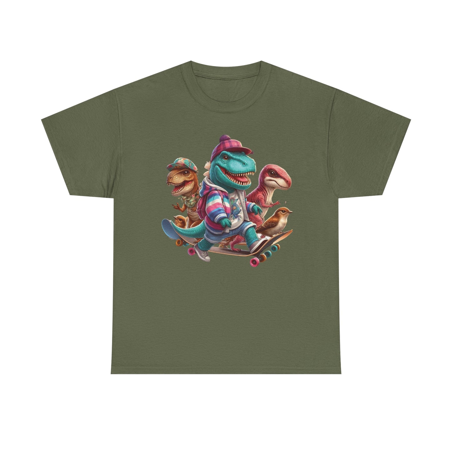 Cool Dinosaur Skateboarding Tee