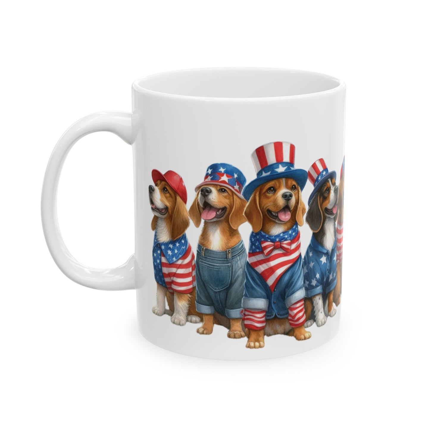 Red, White, Blue Dog Mug