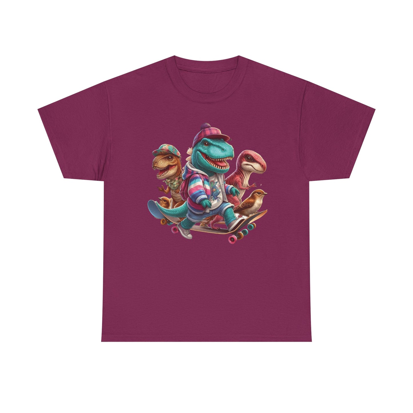 Cool Dinosaur Skateboarding Tee