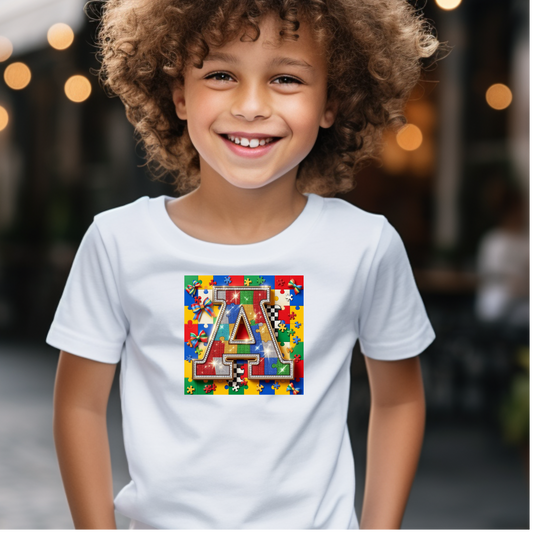 Colorful Puzzle Letter A for Kids Autism T-Shirt