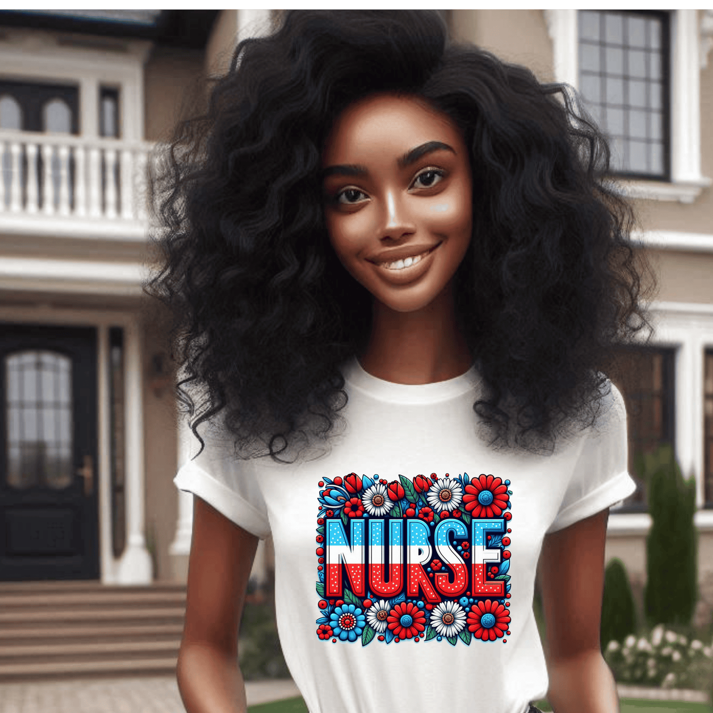 Honoring Nurses in Red, White & Blue T-Shirt