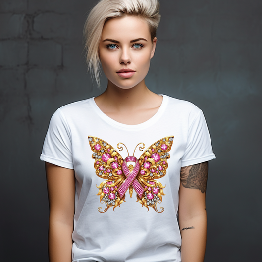 Butterfly Breast Cancer Awareness T-Shirt