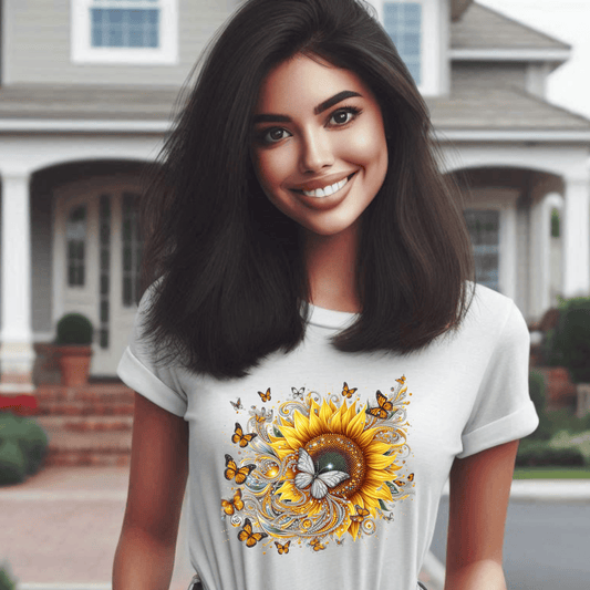 "Sunflower Golden Bloom Fantasy" T-Shirt