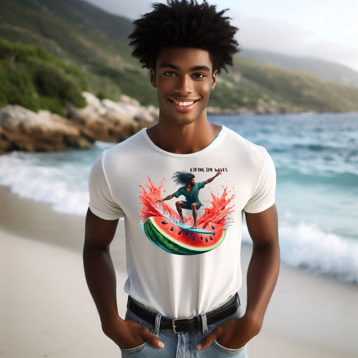 Riding the Waves with Watermelon Tee