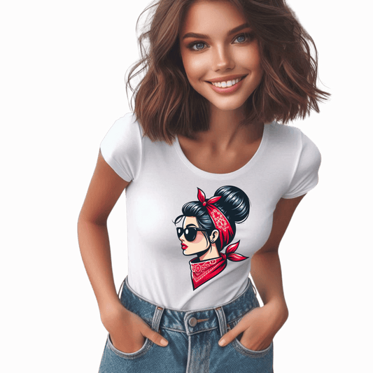 Retro Red Bandana Chic Tee