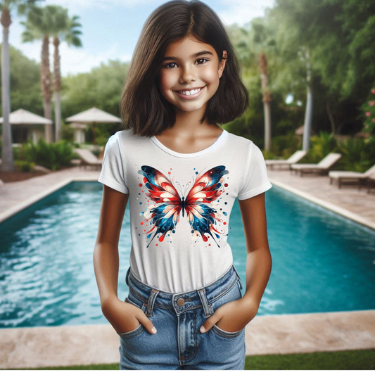 Americana Butterfly Kids Tee