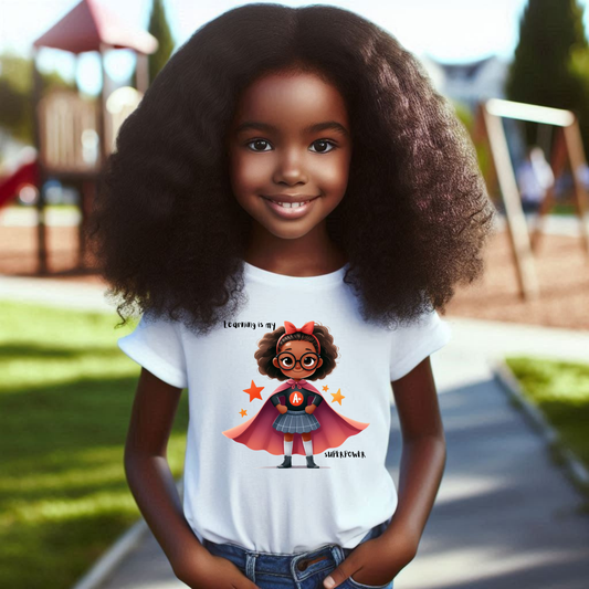 Learning is my Superpower Kids Tee