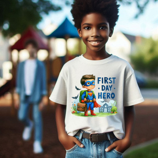 Superhero First Day Kids Tee