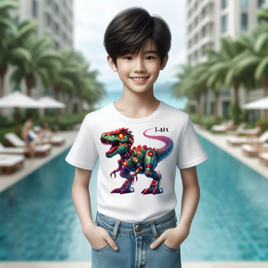 Neon T-Rex Rampage Kids Tee